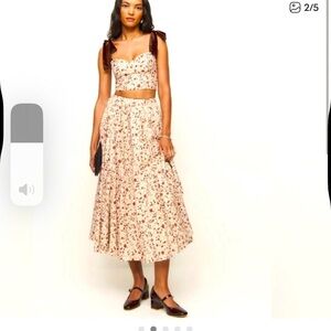 Reformation x Kasey Musgraves Floral Magnolia Skirt Set (2 piece)